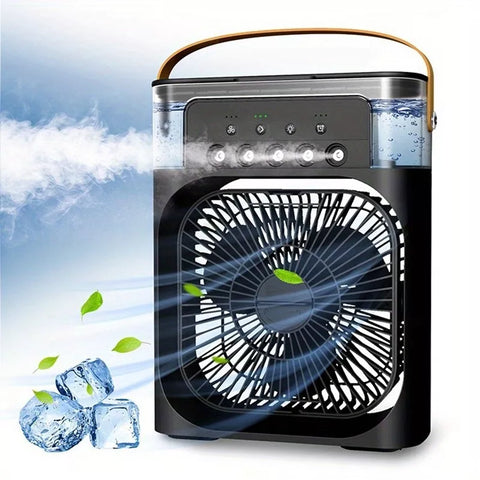 Portable Air Conditioner Fan Usb Electric Fan With Led Night Light, Fine Mist Water, And Humidifier Function | Led Night Light Water Mist Mini Fan Cooler